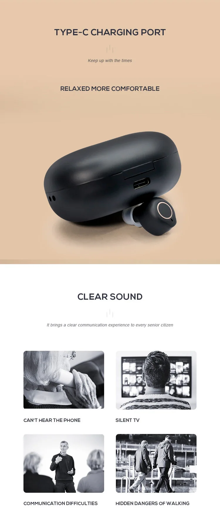 Cic Aid Hearing Rechargeable Intelligent Digital Sound Amplifier Wireless in Ear