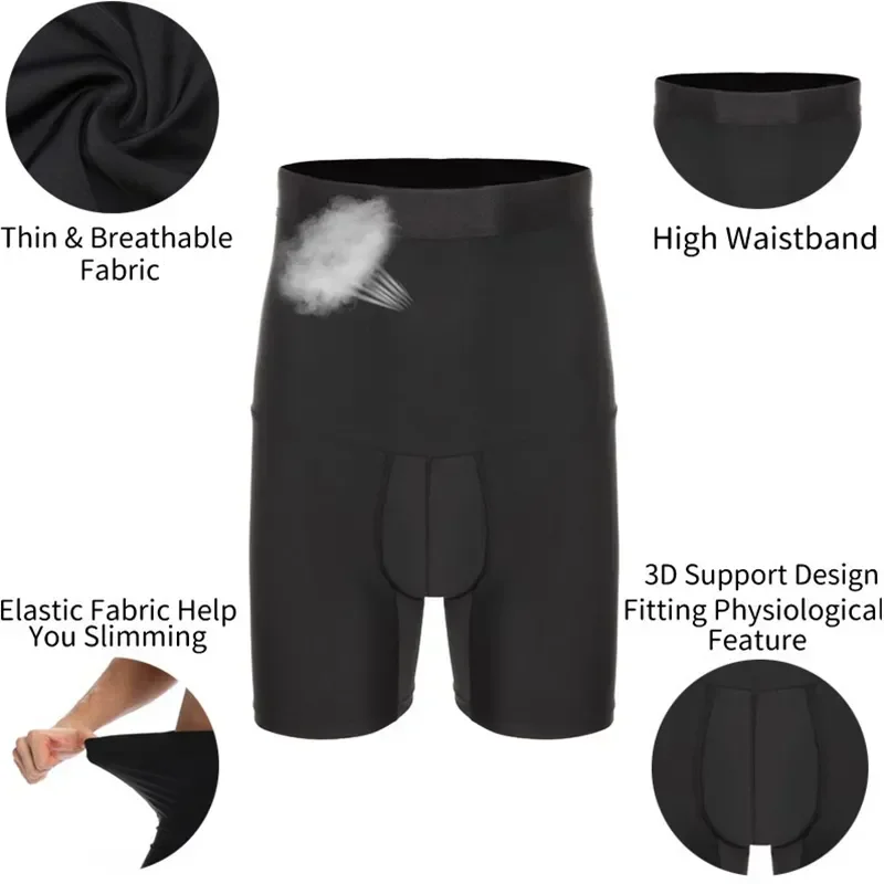 

Compression Underwear Men Body Pants Shorts Panties Abdomen Slimming Belly Shaper Trainer Waist Control High