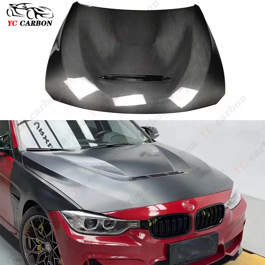 

Carbon fiber hood engine cover For BMW M3 F80 M4 F82 F83 2014-2020 GTS Style carbon fiber engine cover The hood of an automobil
