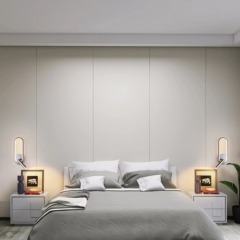 Wall Lamp with Spotlights Minimalist Bedroom Bedside Reading Light Rotating Creative Background Indoor wall sconces light led wall lamp wall lamp flexible reading light