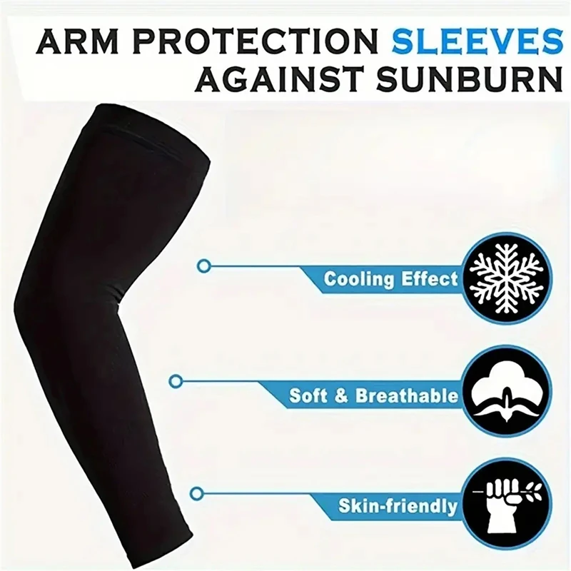 2025 New Unisex UV Resistant Arm Protection Ice Silk Sleeves for Outdoor Sports Sun Protection Breathable Ice Sleeves