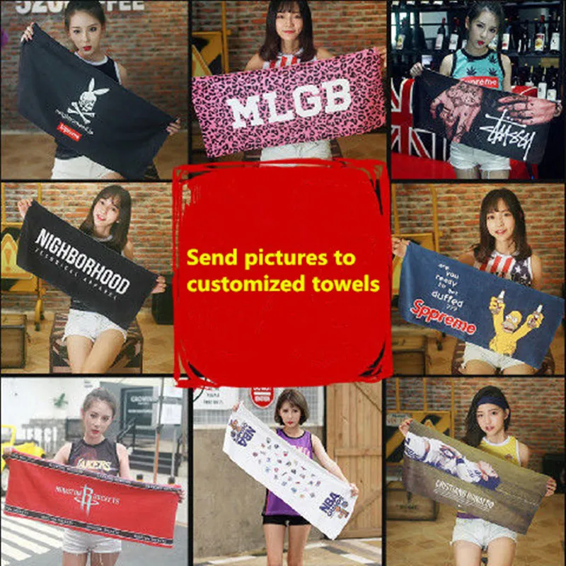 Sports towel bath towel Text and advertising campaign fitness yoga stars fans support