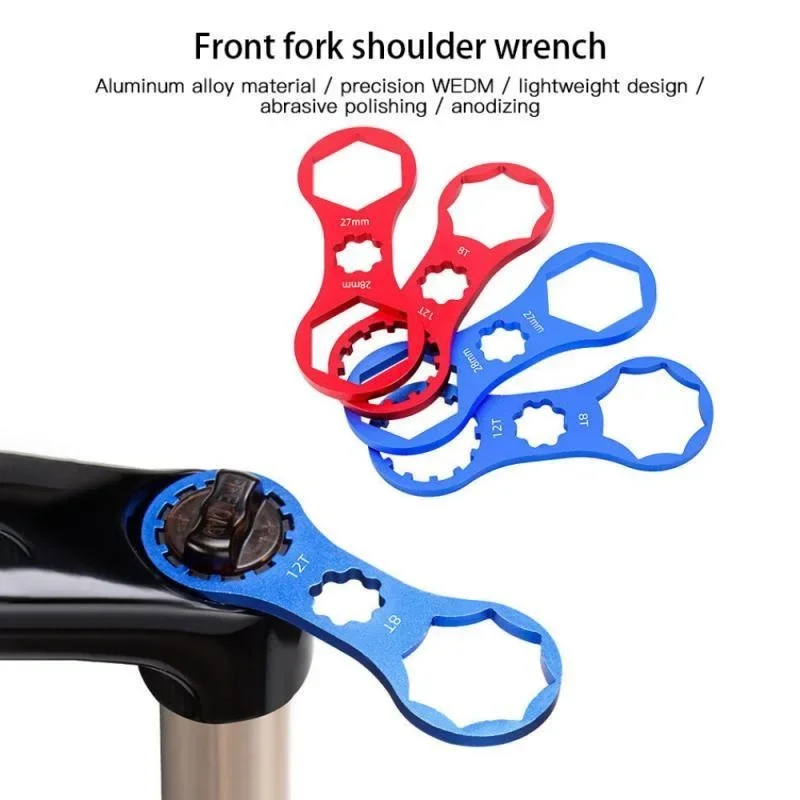 Description Picture 3 of itemAluminum Bicycle Front Fork Repair Tool MTB Bike XCR XCT XCM RST 8/12T 27/28mm Front Fork Cap Wrench Disassembly Tools