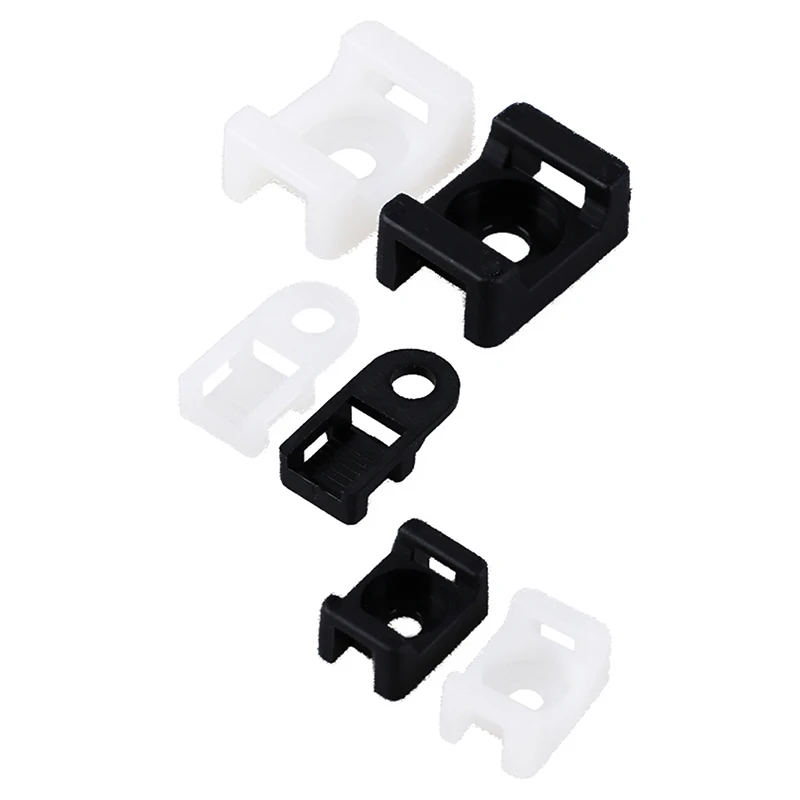 100PCS Plastic Wire Cable Zip Tie Screw Fixing Mount Base Holder