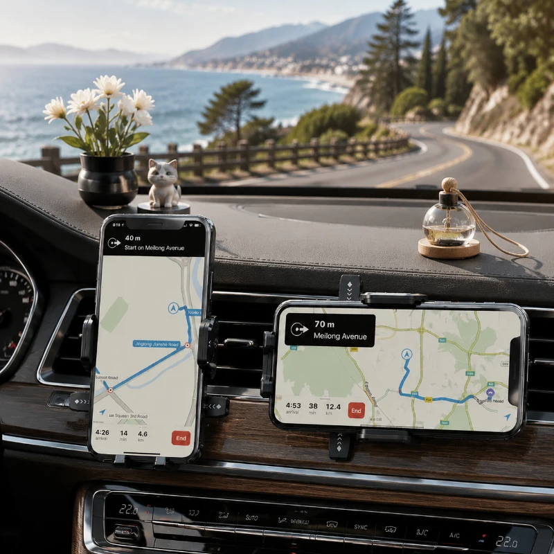 Adjustable Universal Car Phone Holder Car Mount, Suction Cup Stand for In-Car Navigation, Stable Mount for iPhone, Samsung 1