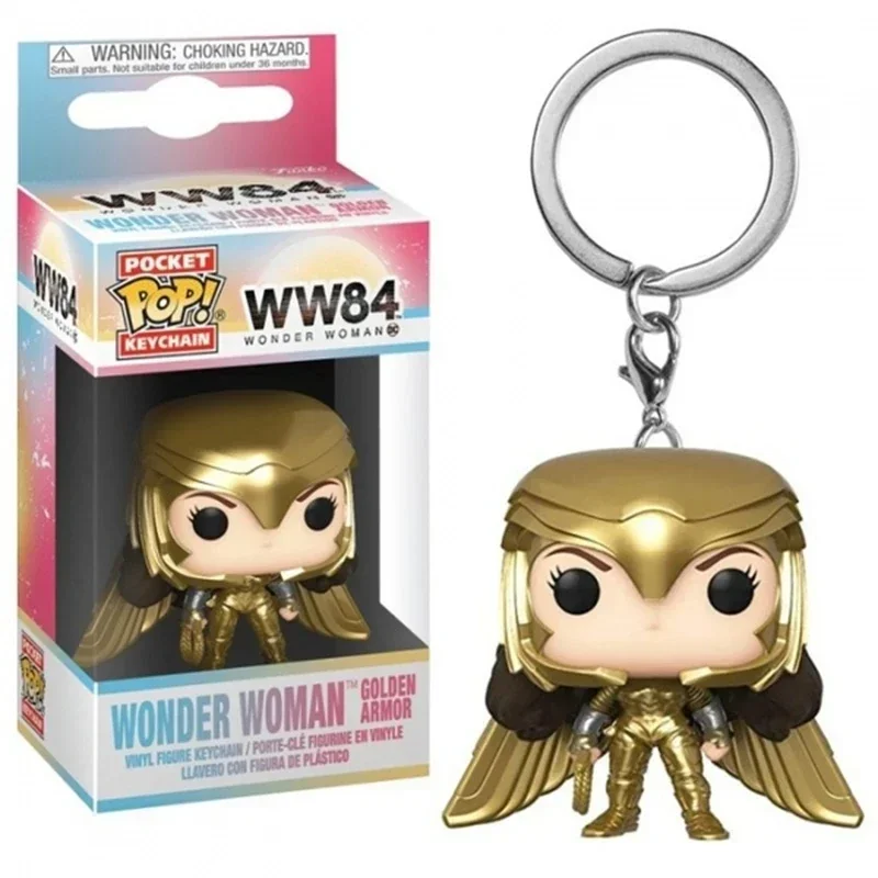 thumbnail image 1 of 2025 Llavero de bolsillo Funko Pocket Heroes Wonder Woman 1984, llavero de la Liga de la Justicia de WW84, armadura dorada de Wonder Woman, regalo para niños, 1 of 5