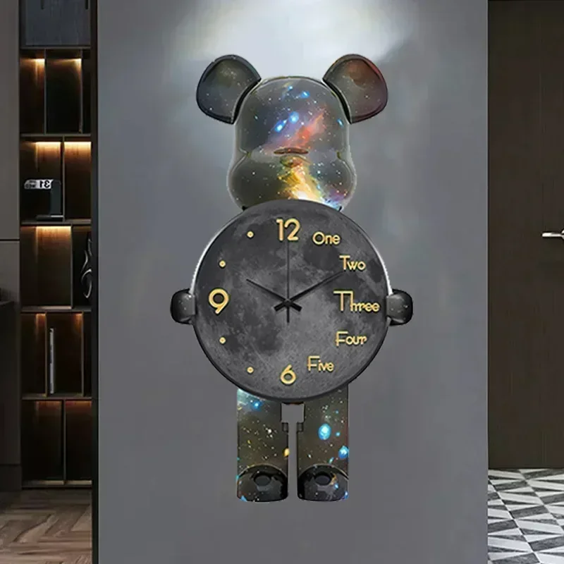 CreativeWallClockCartoonFashionWallClocksLivingRoomSilentArt