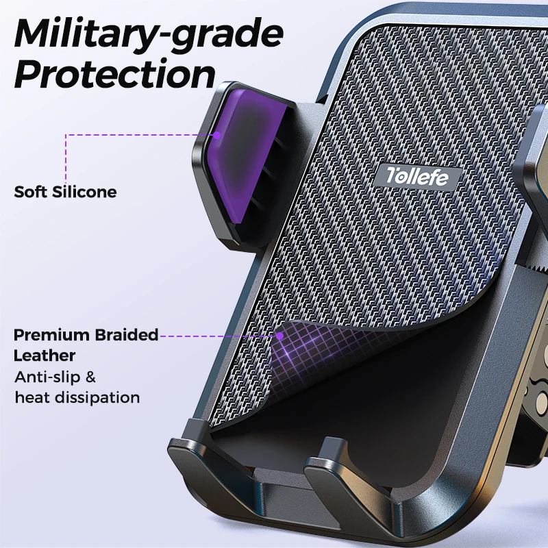 Joyroom Car Mobile Phone Holder Military-Grade Protection Phone Mount GPS Smart Big Cellphone Thick HandFree Air Vent Car Mount — view 3