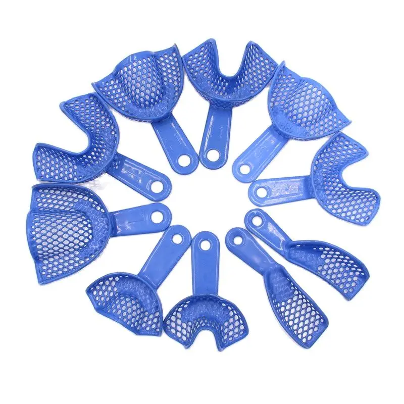 2pcsSetDentalImpressionTraysOralHygienePlasticSteelDental