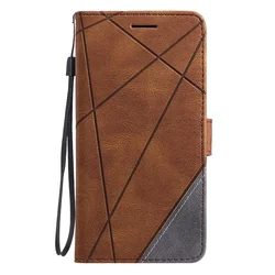 Magnetic Leather Flip Wallet Case Cover for Moto G24 4G (Brown)