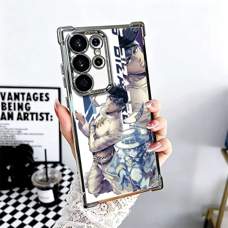 JoJo Adventure Anime Design Soft Phone Case with Plating Anti-Fall Protection