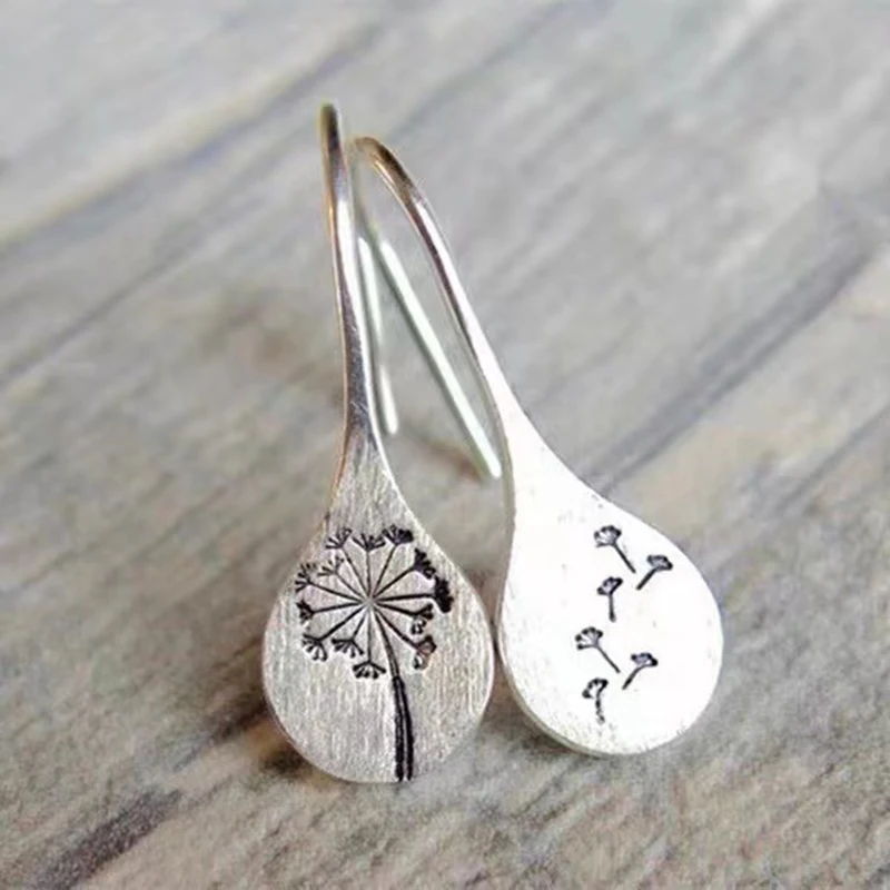 

New 925 Sterling Silver Drop Shaped Earrings Plant Hook Earrings Birthday Gift Exquisite Jewelry for Women Fte Jewelry for Women