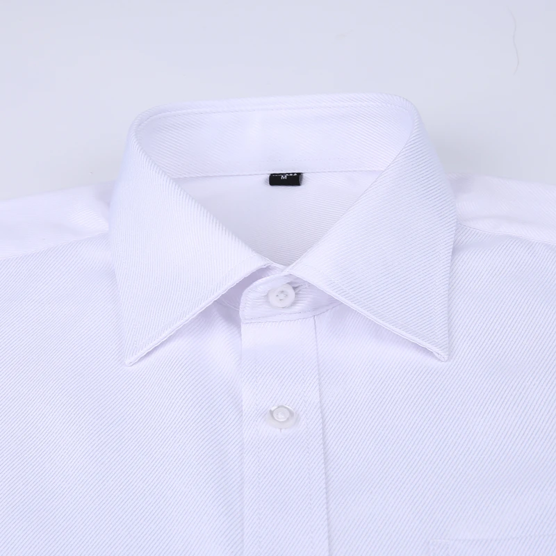 Gentle Formal Mens French Cuff Dress Shirt Men Long Sleeve Solid Striped Style Men's Shirts Cufflink Include Plus Sizet 6XL mens dress shirt