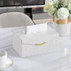 High-Quality Luxury Leather Tissue Box Lid-Flap Magnetic Tissue Holder Artistic Square Paper Storage Rack Napkin Case Home Decor 5
