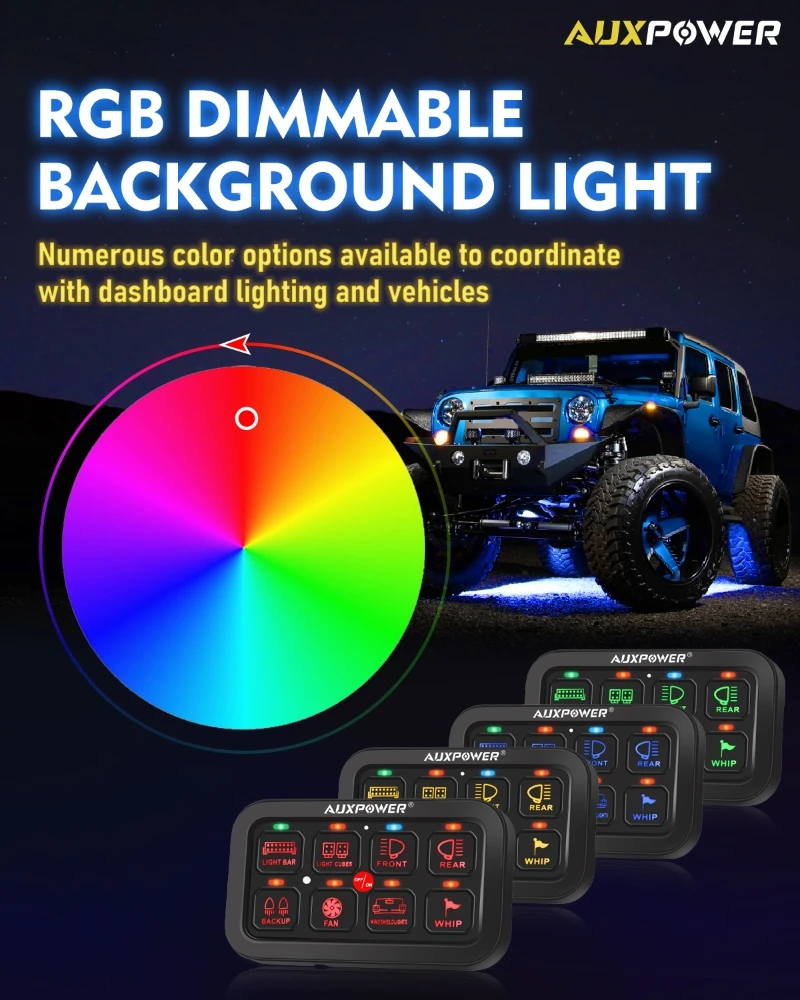 12 Gangschakelaar Paneel 12V Tot 24V IP65 Waterdicht RGB -kleur