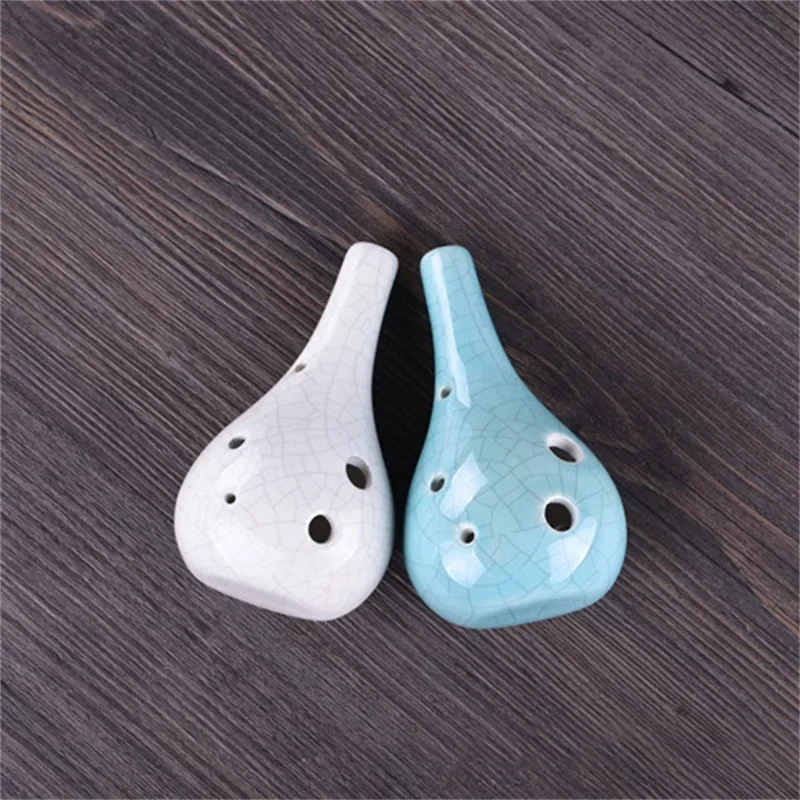 6 Holes Alto Tone C Ocarina Flute Fission Style Ceramic Black Pottery Smoky Glaze Flute Musical Instrument Pendant For Beginner