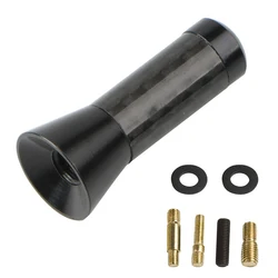 Universal Carbon Fiber Car Roof Antenna - Black Radio Aerial with FM/AM Reception (Black 3.5cm)