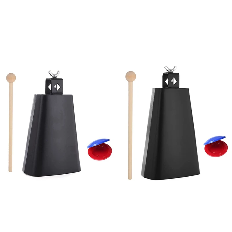 

Cowbell коровьи колокольчики, Коровья Колокольчик для барабана, ручные перкуссионные инструменты Cowbells с ручкой