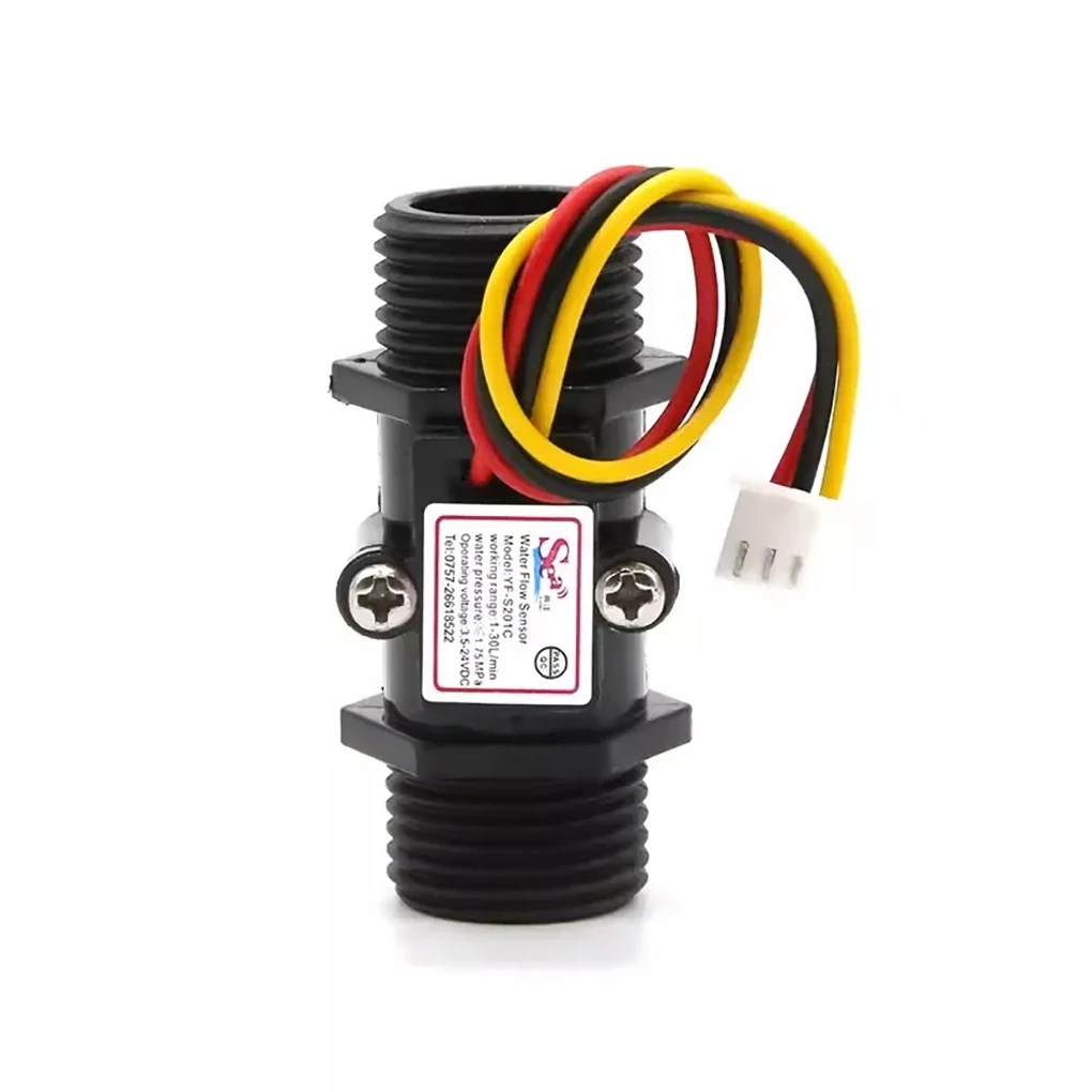 DN15 Hall Water Flow Sensor G1/2 Transparent Visual Turbine Flow Meter Nylon Liq