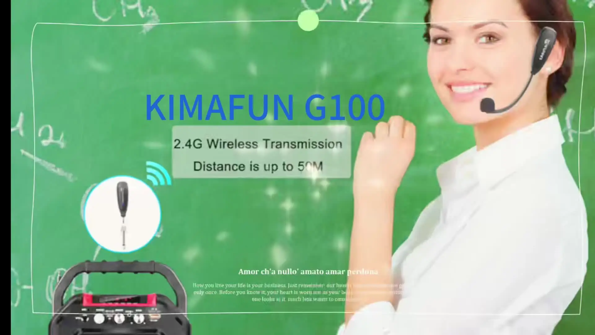 KIMAFUN 2.4G ワイヤレスマイク スピーチヘッドセットマイク、単一指向