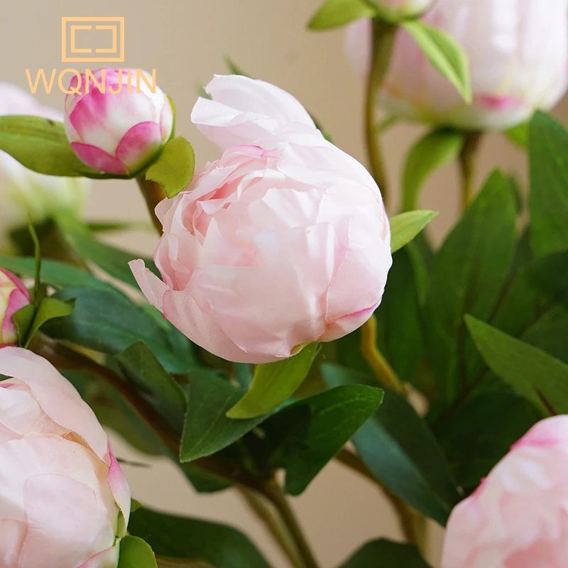 European-Style Simulated Peony Silk Flower Arrangement for Home and Wedding Decor