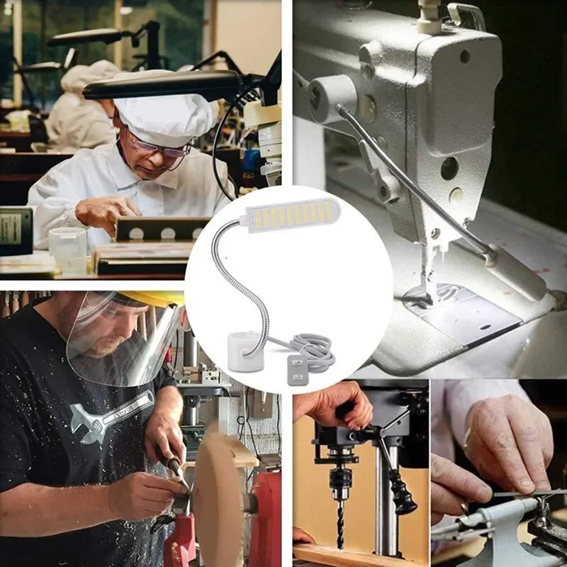 LED Work Light Sewing Machine Lighting Lamp Sewing Machine Light 102030 Industrial Lighting LED Sewing Machine Night Lights Home Magnetic Flexible Adjustable For Base Adsorbed