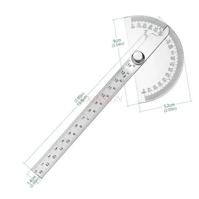 1개 180도 각도기 금속 각도 측정기 고니오미터 각도자