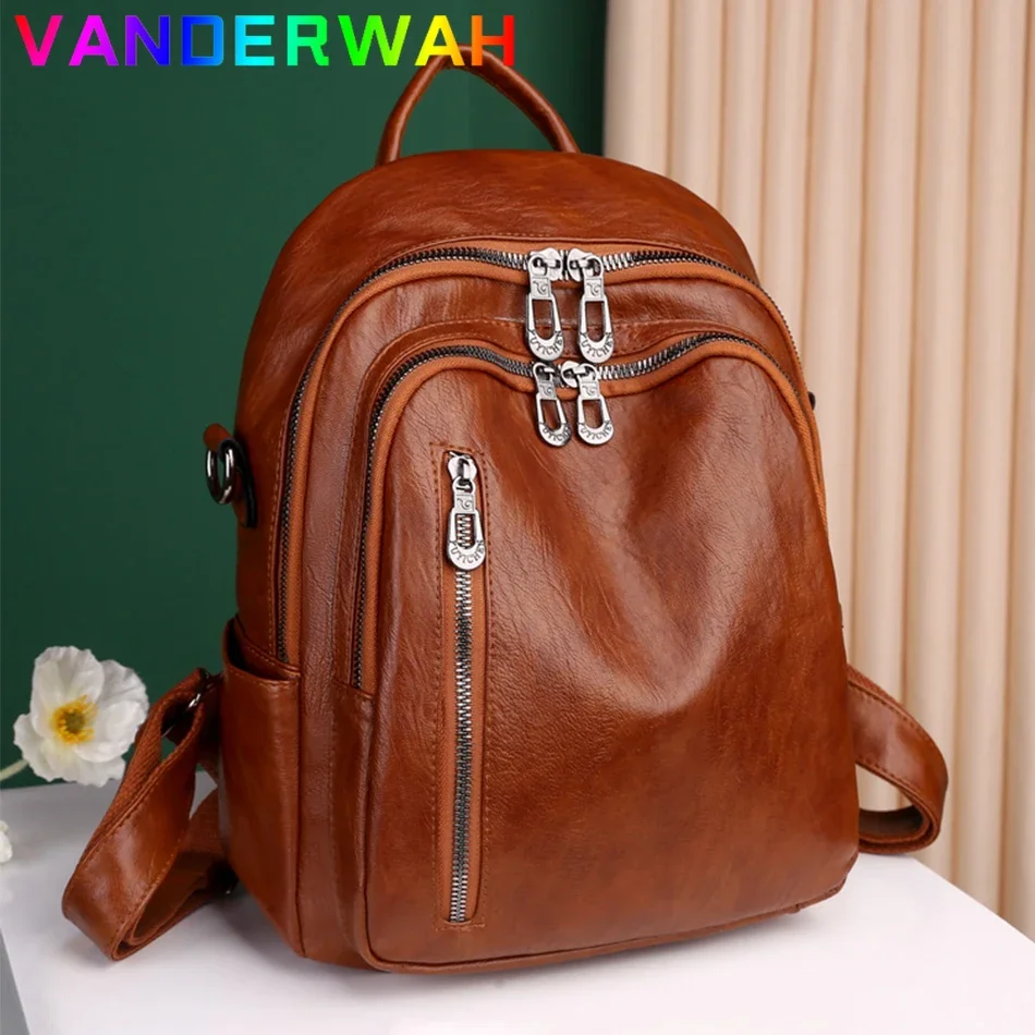 Mochilas Para Universitarios Usa Mochila De Cuero Para Mujer 50L