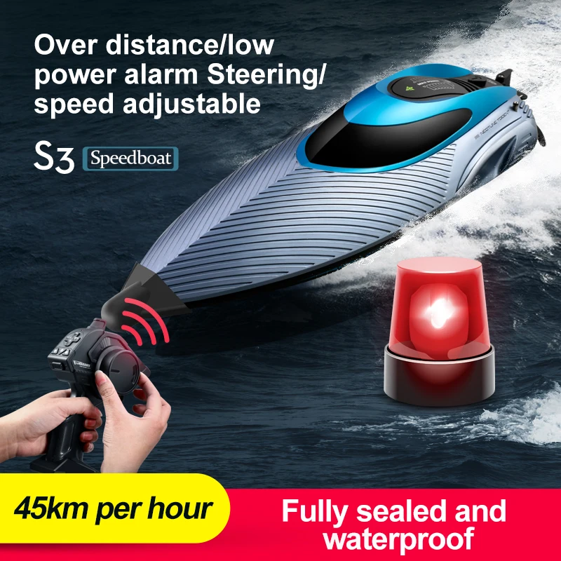 

S3 RC SpeedBoat 45km/h Remote Control Boats 2.4 G Electric High Speed Racing Speedship Waterproof Small Toys for Children