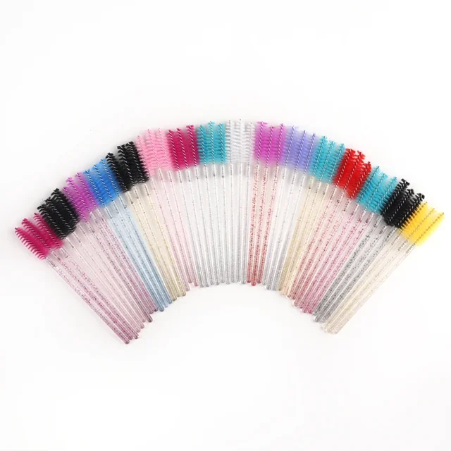 Wholesale 50pcs Disposable Eyelash Brushes Extension Crystal Eyebrow Brush Mascara Wand Eye Lashes Cosmetic Tool Makeup Beauty
