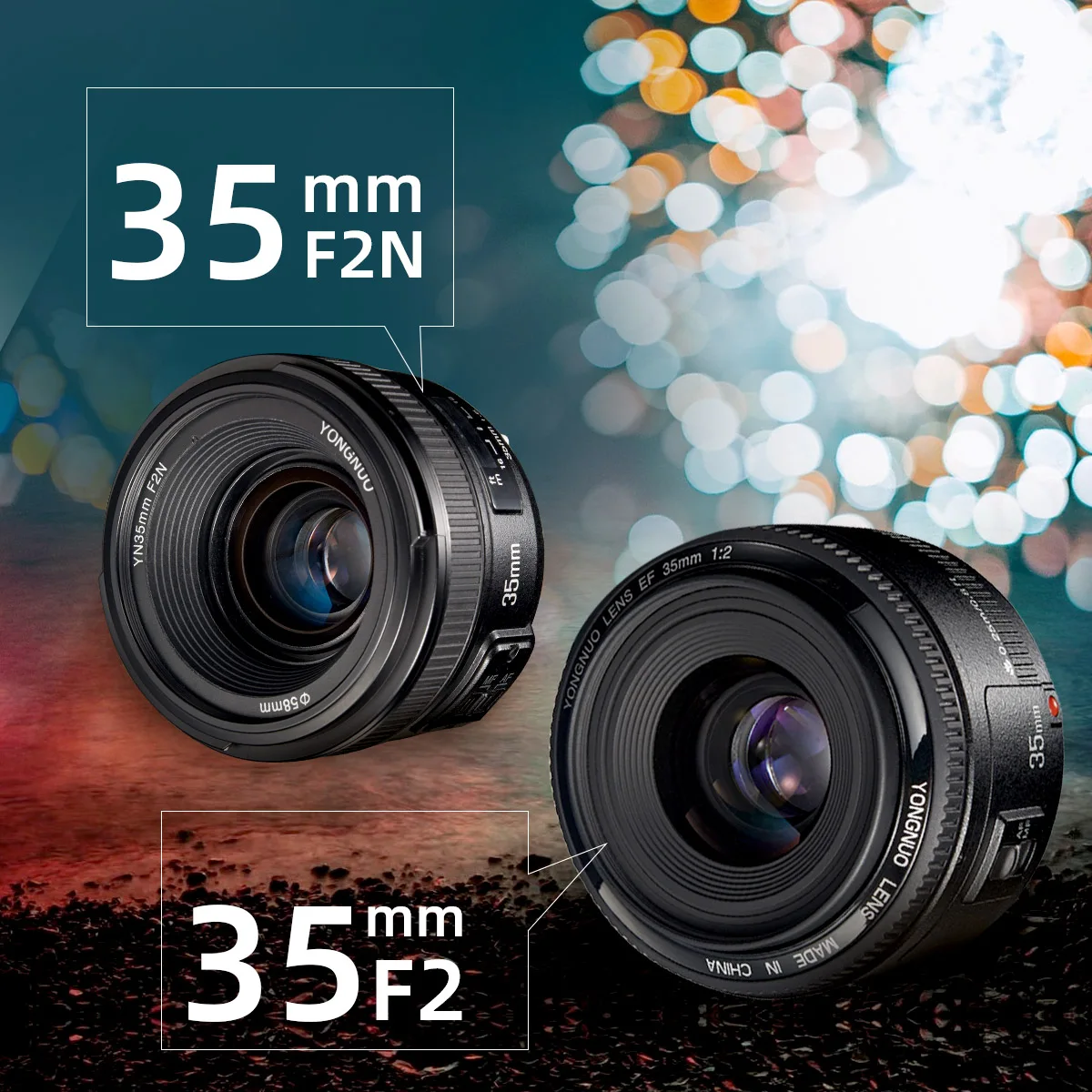 Yongnuo Obiettivo Grandangolare Con Messa A Fuoco Automatica Ad Apertura Grande Yn35Mm F2 Per Nikon D7100 D3200 D3300 D3100 D5100 D90, Per Fotocamera 