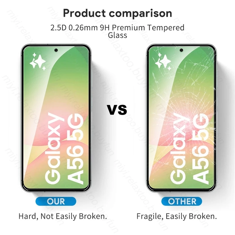 3Pcs For Samsung Galaxy A56 5G 9H Tempered Glass Case On SamsungA56 A 56 56A 2025 SM-A566B/DS 6.7" Full Screen Protectors Cover 6