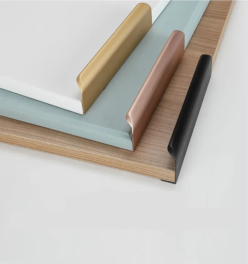 Cabinet Handles Kitchen Accessories Furniture Hidden Drawer Handles Modern Rose Gold Cabinet Handle Knobs Kitchen Wardrobe Pulls Hardware