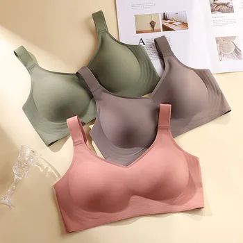 Bellissimo reggiseno push-up da donna con supporto morbido di grandi dimensioni sul retro, reggiseno sportivo sottile senza cuciture, senza ferretto e regolabile 1