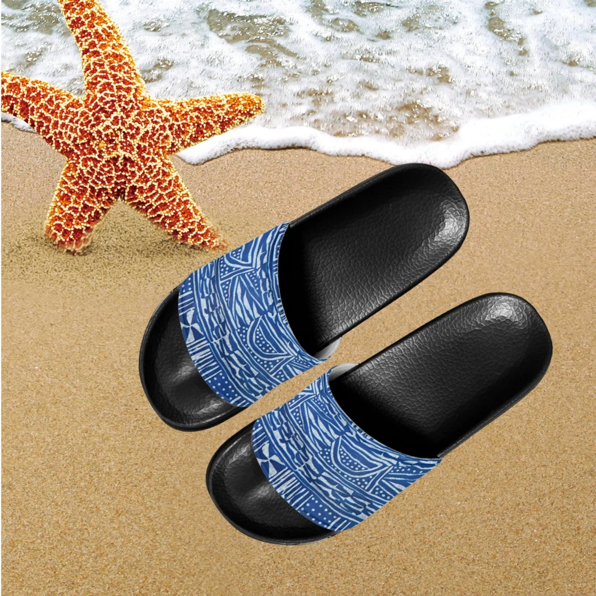 

Nigerian Style African Tribe Pattern Slippers For Ladies Lightweight Outdoor Women's Sandals Anti-Slip Bathroom Leisure Slippers