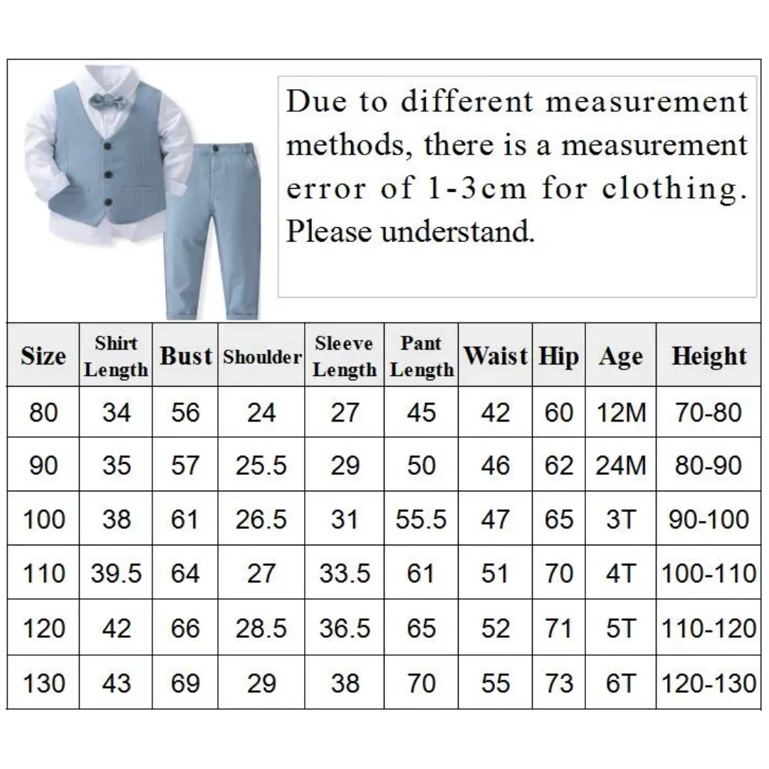 Boys Suits Blazers Clothes Suits For Wedding Formal Party Striped Baby Vest Shirt Pants Kids Boy Outerwear Clothing Set - 6