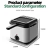 French Fries Machine You Tiao Machine 2.5L Household Stainless Steel Fryer 220V/1000W Integrated Self-heating Electric Fryer 6