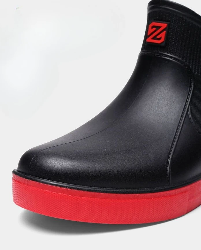 Men's Thick Platform PVC Rain Boots, Waterproof & Non-Slip, For Work & Students_voghion.com