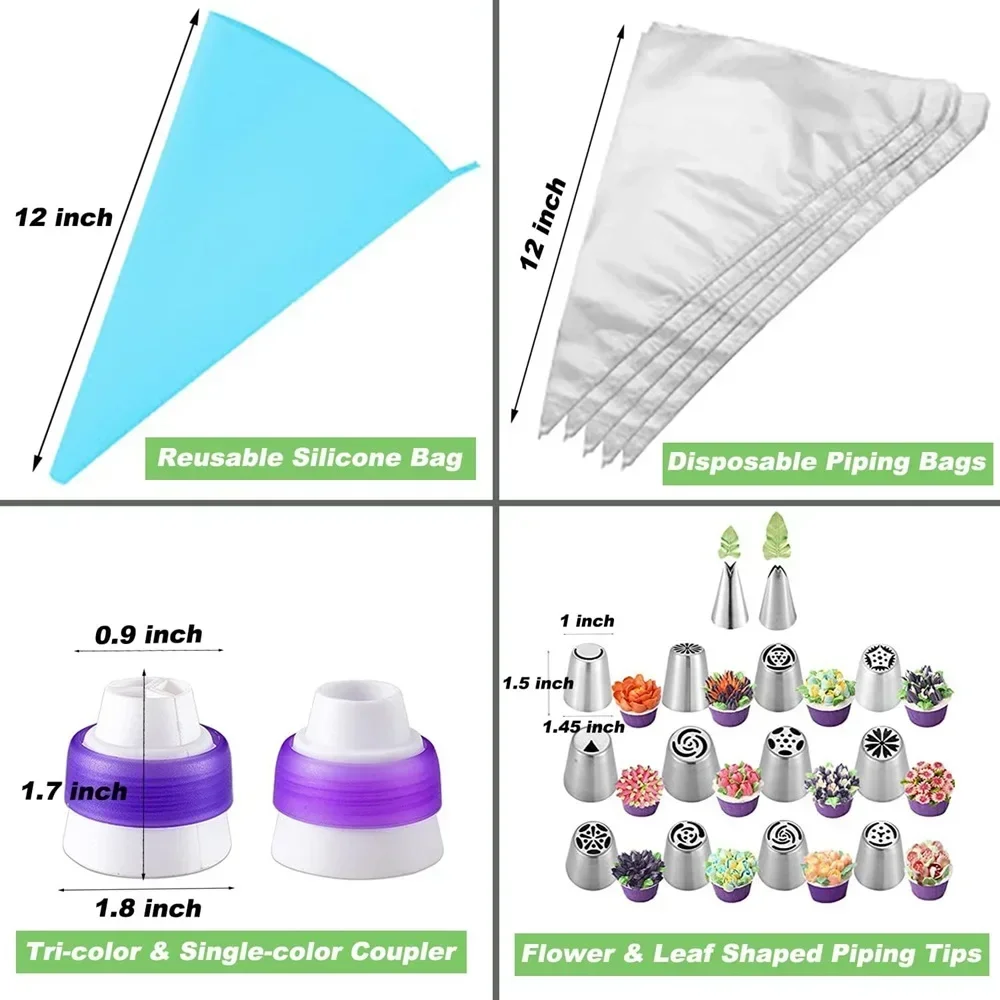 Cake Decorating Tip Set Cake Icing Nozzles Baking Nozzle Set Cake Decorating Nozzle Set 8/27 PCS Set of DIY Baking Tools for Russian Piping Nozzles Stainless Steel Piping Nozzle Set Candy Decoration Baking Cake Tools