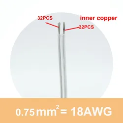 Transparent Parallel Cable for LED Neon Lighting and Electronic Projects (18AWG)