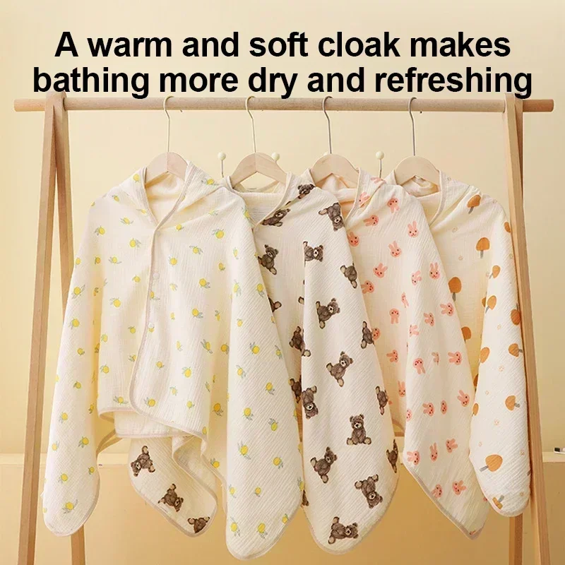 Cartoon Baby Bath Towels for Body Hooded Coral Fleece Kids Bathrobe Newborn Swaddle Wrap Baby Blankets for Girls Boys