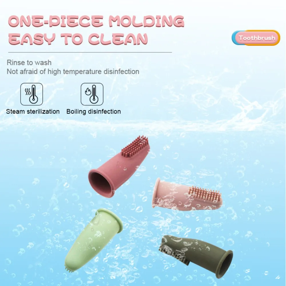 Baby Oral Care Finger Toothbrush Soft Silicone Teething Toy Gum Cleaning Brush Infant Dental Health Supplies Newborn And Toddler - 4