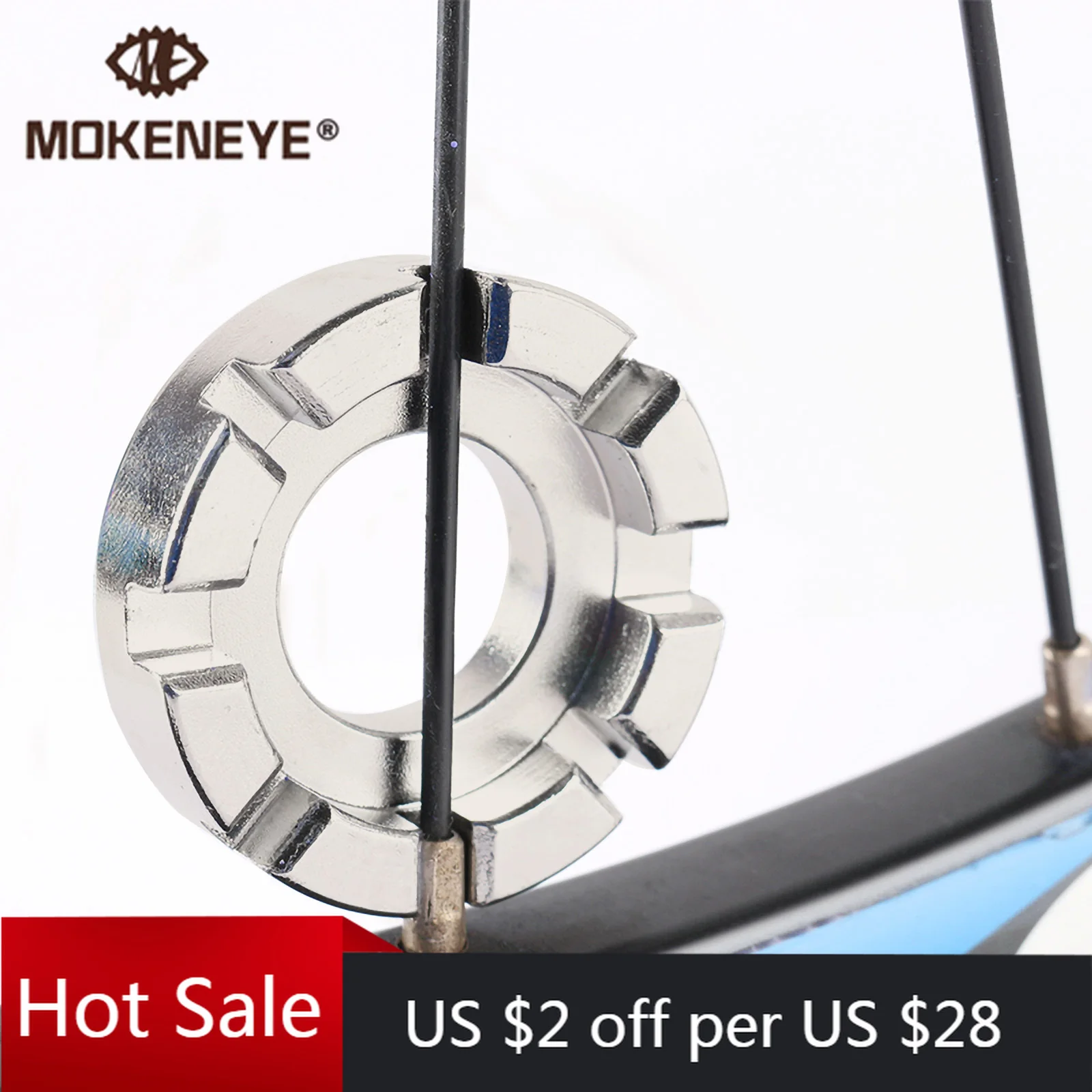 1pcs Bicycle Spoke Nipple Wrench Bike 8 Way Spoke Nipple Key Wheel Rim Wrench Stainless Steel
