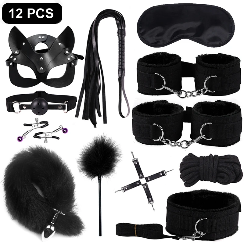BDSM-Kits-Adults-Sex-Toys-for-Couples-Handcuffs-Nipple-Clamps-Spanking ...