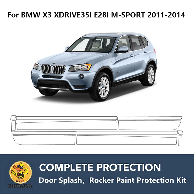 

PreCut Rocker Panels Paint Protection Clear Bra Guard Kit TPU PPF For BMW X3 XDRIVE35I E28I M-SPORT 2011-2014