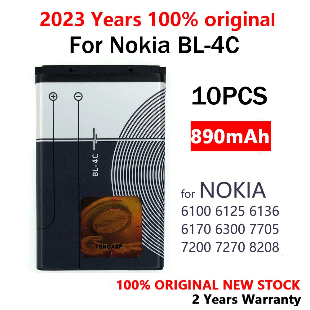 100% Originale Bl-4C Per Nokia 6100 1202 1661 2220 2650 2690 5100 6101 6125 6131 6300 Bl9205 Bl4505 Bl4510 Bl6401 Bl4501 Bl6411