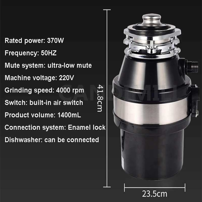 220V Household Food Waste Disposers Residue Crusher Sewer Rubbish Disposal Processor Kitchen Sink Appliance 5