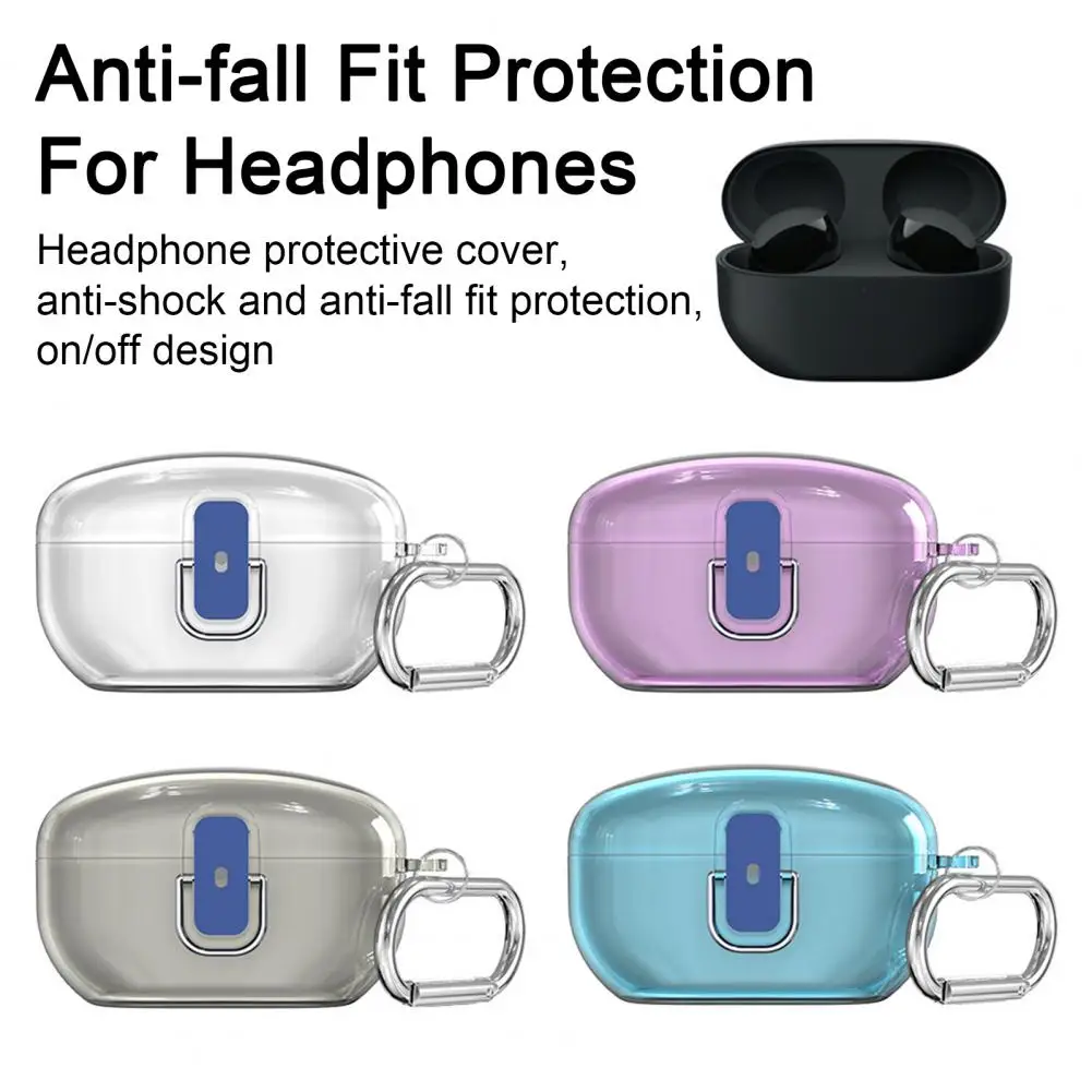

Shock resistant Earphone Protector Durable Transparent Protective Case for Wf 1000xm5 Bluetooth Headset with Hanging Buckle