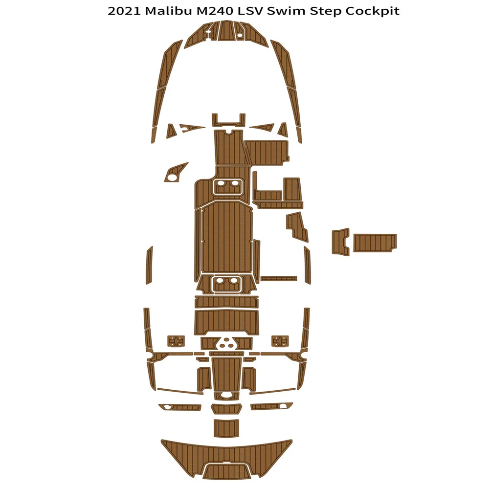 

2021 Malibu M240 LSV Swim Step Cockpit Boat EVA Faux Foam Teak Deck Floor Pad