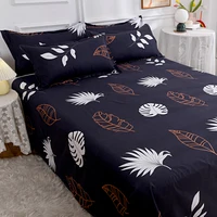 Tropical Monstera Leaves Flat Sheet with 2 Pillowcase Soft Comfortable Botanical Feather Print Bed Sheet Set (No Fitted Sheet) 4